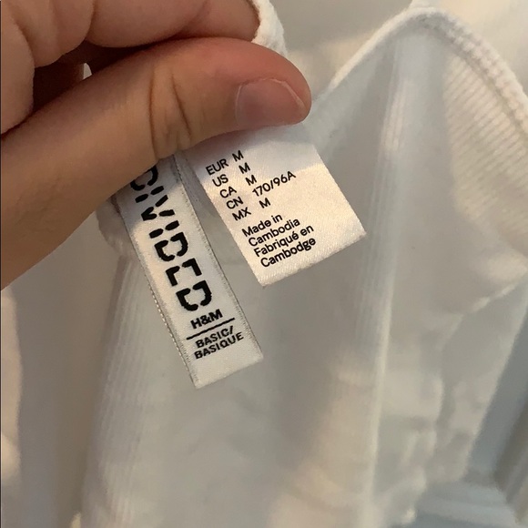 White H&M Cropped Tank Top - Picture 3 of 3
